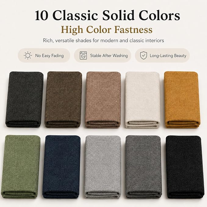Mini Chenille Linen Blend Upholstery Fabric by the Yard, 57 Inch Wide Soft - Image 4