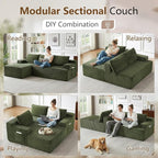 96" Cloud Sectional Couch with L-Shape Chaise, Modular Comfy Sofa Chaise Longue - Image 4