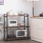 HCHQHS Bookshelf, 3-Tier Industrial Bookcase, Rustic Open Book Shelf, Wood and - Image 7