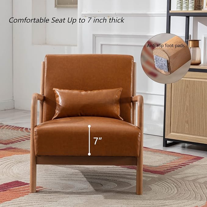 INZOY Mid Century Modern Accent Chair - Image 3