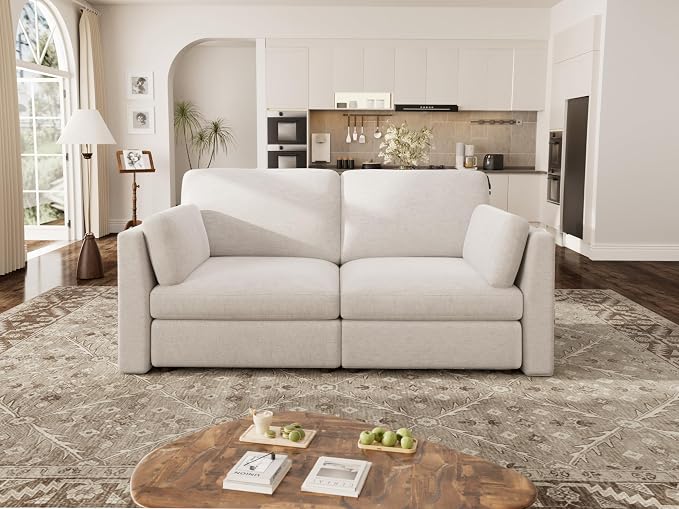 Oversized 2 Seater Modular Sectional Sofa, Solid Wood Frame Sofa, Removable - Image 3