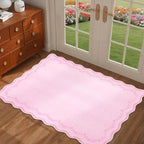 GarveeHome Scalloped Entryway Rug 2x3 Pink Washable Front Door Entry Rug | - Image 7