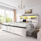 EnHomee Queen Bed Frame with Headboard and Storage, 4 Drawers and LED Built in by EnHomee