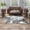 Western Faux Cowhide Rug, Animal Cow Hide Rug, 3 x 4 Ft Black | Premium Sturdy by AROGANAREARUG