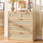 LEYAOYAO Rattan Dresser for Bedroom, 33.5" Tall Chest of Drawers, Modern 5 - Image 6