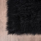 Goolela Black Sheepskin Area Rug 8x10 Fluffy Fuzzy Furry Shag Carpet - Image 6
