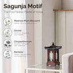 Traditional Korean Wood Lamp | Handmade Asian Oriental Table Lantern | Bedside - Image 3