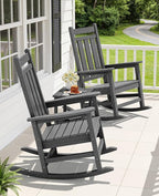 KINGYES Oversized Outdoor Rocking Chair, All-Weather Patio Rocking Chairs - Image 2