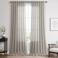 Silver Grey Linen Curtains 108 Inches by Nanspring
