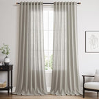Silver Grey Linen Curtains 108 Inches by Nanspring
