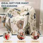 VClife Boho Beige Jacquard Couch Cover Modern Floral Bird Cotton Linen Slipcover - Image 8