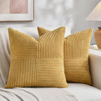 Fancy Homi 2 Packs Mustard Yellow Samll Decorative Throw Pillow Covers 12x12 by Fancy+Homi