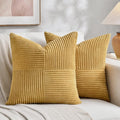 Fancy Homi 2 Packs Mustard Yellow Decorative Throw Pillow Covers 20x20 Inch by Fancy+Homi