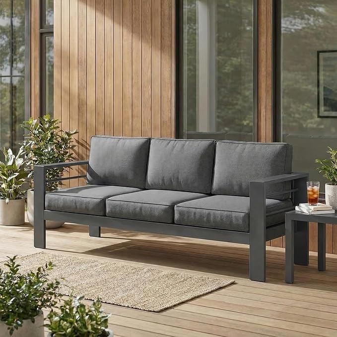 Wisteria Lane Metal Patio Furniture Sofa, All-Weather Outdoor Couch by WisteriaLane