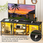 YGEOMER Black Entertainment Stand - Image 6
