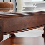 LEEMTORIG Oval Coffee Table for Living Room, Cherry Solid Wood - Image 8