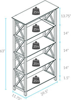 Montego 5-Shelf Bookcase-Black - Image 3