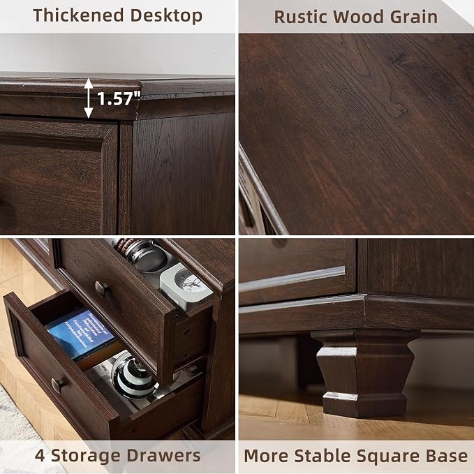 SAVOR LIFE Farmhouse TV Stands for Living Room, Wood TV Console - Image 5