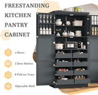 VilroCaz Freestanding Kitchen Pantry Tall Storage Cabinet, Wooden Kitchen - Image 5