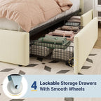 Allewie Full Size Storage Bed Frame, Vertical Channel Tufted Adjustable - Image 5