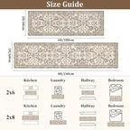 Yamaziot 2x6 Washable Hallway Runner Rug Non Slip Floral Carpet, Stain Resistant - Image 2