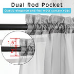 Grey Sheer Curtains 72 Inches Long 2 Panels, Transparent Voile Sheer Curtain - Image 3