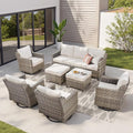 Outdoor Patio Furniture Set-7 Pieces All-Weather Wicker Outdoor Furniture by AMCLOBA