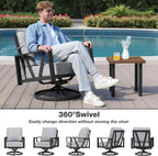 Outdoor Patio Swivel Rocking Chairs Set, Front Porch Furniture - Image 3