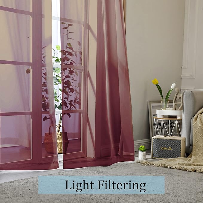 Sheer Curtains, 2 Panels, Cafe Curtains - Image 5