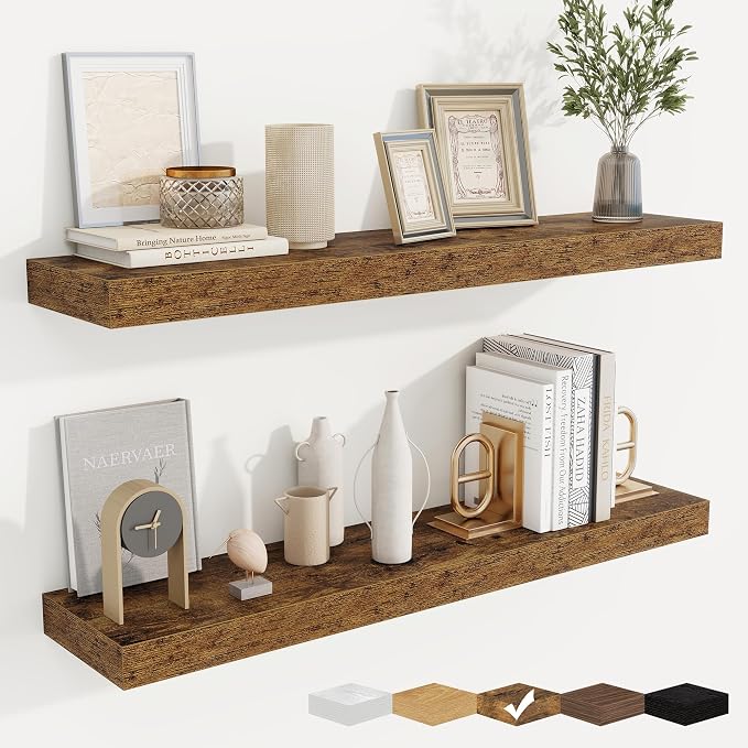 fuqing Floating Shelves for Wall, Wall Mounted Wood Floating Shelf by Fuqing