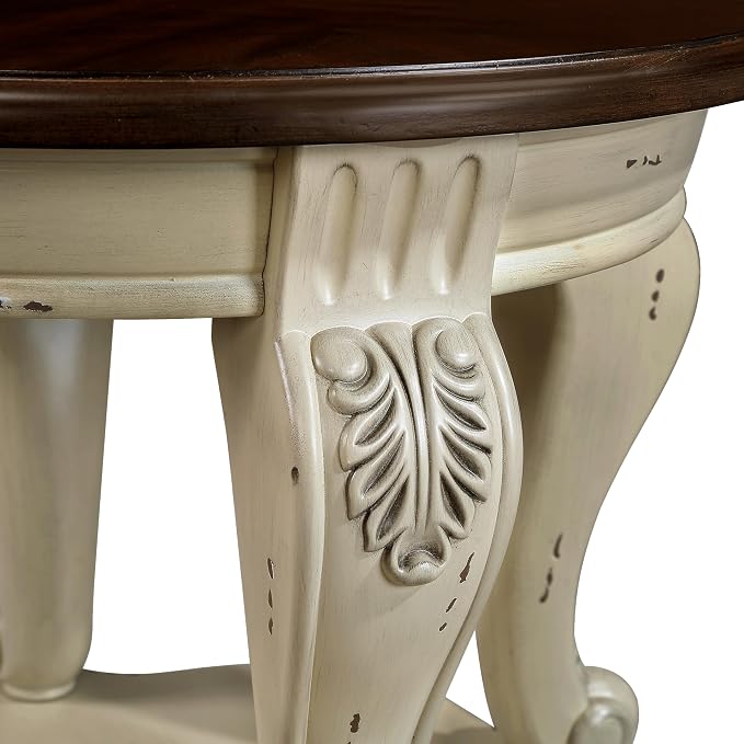 3-Piece Traditional Solid Wood Table Set, Vintage Table Set of 3 Includes 1 - Image 8