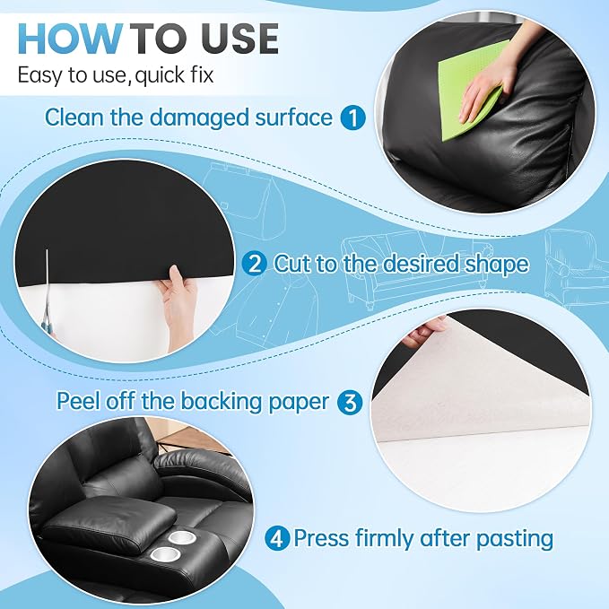 Leather Repair Patch Tape Kit, Vinyl Kit - Image 5
