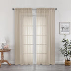 Taupe Sheer Curtains 78 inches Long by OWENIE