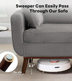 Kingfun 65" Corduroy Love Seat - Image 8