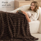 Exclusivo Mezcla Striped Fleece Throw Blanket - Image 2