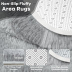 5x7 Grey Fluffy Soft Area Rug Non-Slip - Image 4