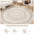 cotiled 8x8 Round Rug 8ft Circle Living Room Boho Area Rugs | Solve Modern - Image 8
