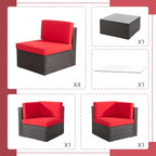Shintenchi 7 Pieces Patio Furniture Sets Outdoor All-Weather Sectional Patio - Image 5