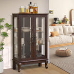 Curio Cabinet with Lighted Display, Glass Display with Mirrored Back, Vintage - Image 6
