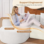 114 Inch Boneless Couches for Living Room, Modern Modular Sectional Sofa - Image 3