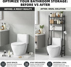 GloTika 3-Tier Over Toilet Storage - 150lb Total Capacity Metal Bathroom - Image 7