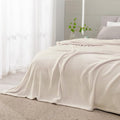 BEDELITE Fleece Blanket Soft Plush Queen Size Bed Blanket Beige 90"x90" | Ultra by BEDELITE