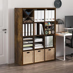 Furinno Cubicle Book Shelf, 12-Cube Bookshelf, Extra Thick Frame Reversible - Image 2