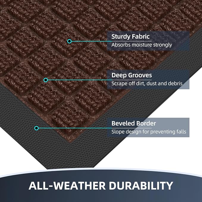 Front Door Mat Outside Entrance, Heavy Duty Waterproof Doormat | 47.5"x35.5" - Image 4