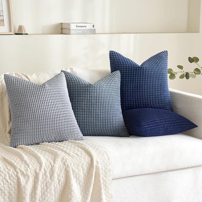 MIULEE Blue Decorative Pillow Covers 20x20 Inch Set of 4 Boho Western Farmhouse - Image 2