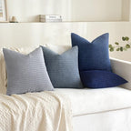 MIULEE Blue Decorative Pillow Covers 22x22 Inch Set of 4 Boho Western Farmhouse - Image 2