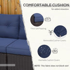 Outsunny 2 Piece Patio Wicker Corner Sofa Set, Outdoor PE Rattan Furniture - Image 5