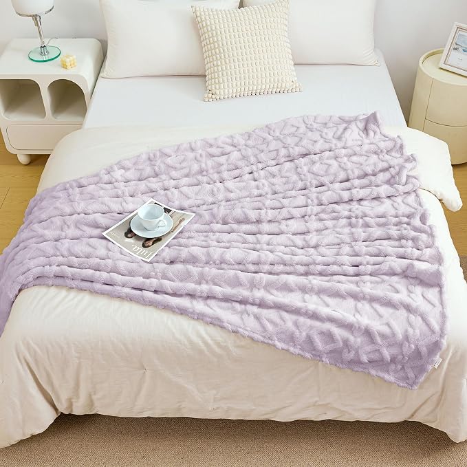 Aganear Fleece Throw Blanket for Couch Sofa 50"x60" Purple | Lightweight Fuzzy - Image 7