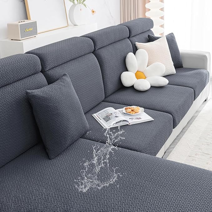 Smiry Waterproof Couch Cushion Covers, Stretch Jacquard Thick Sofa Cushion by Smiry
