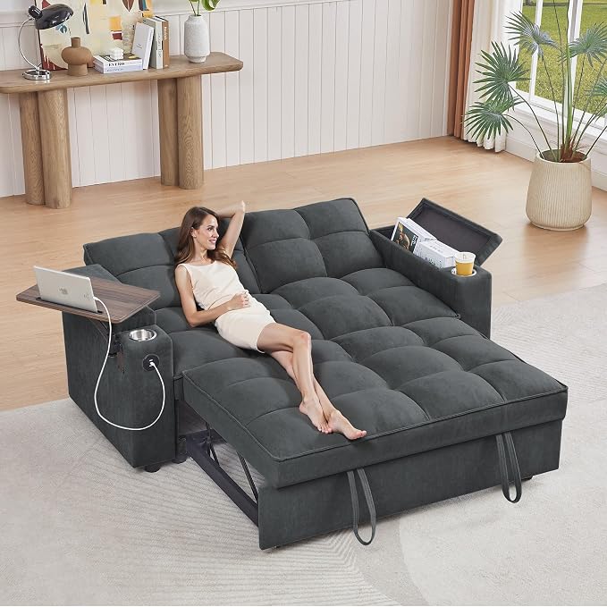 hansones ​66" Multi-Functional Pull-Out Sofa Bed by hansones